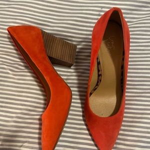 Crown Vintage red suede heels